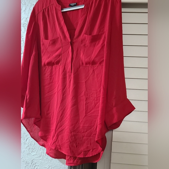 Torrid Harper Georgette 3/4 Sleeve Blouse - Cute For A Valentines Date! - Picture 10 of 16